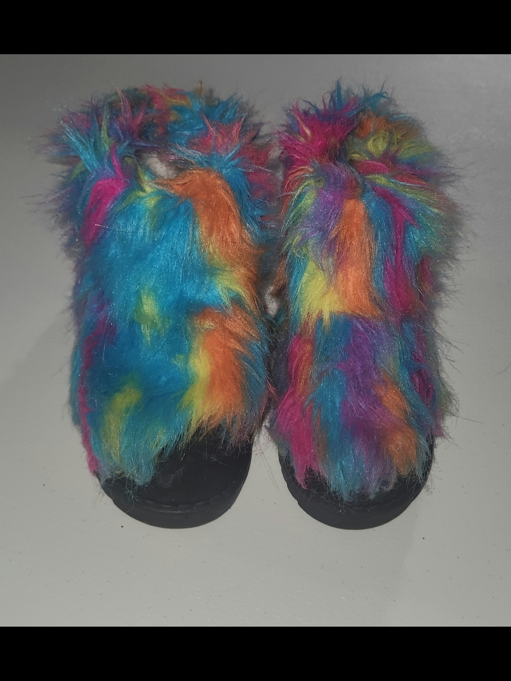 Toddler Girls Multicolor Faux Fur Booties Size 13 Toddler